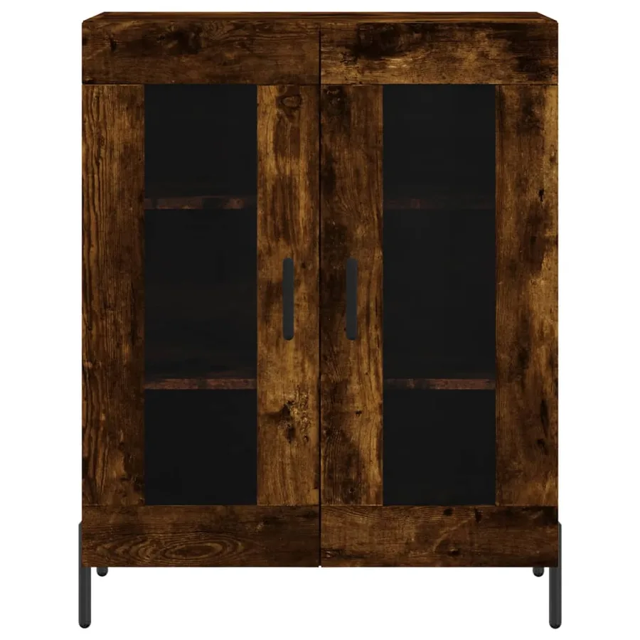 Buffet chêne fumé 69,5x34x90 cm bois d'ingénierie - 5
