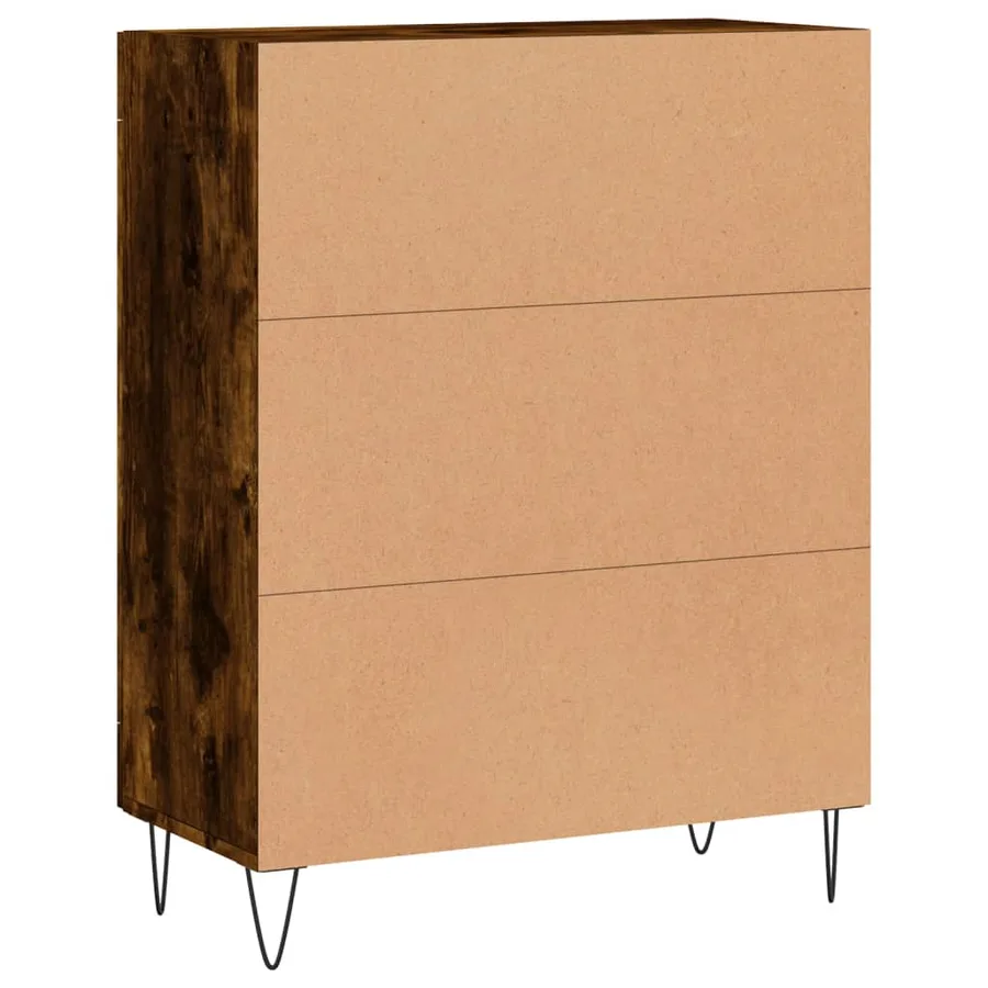 Buffet chêne fumé 69,5x34x90 cm bois d'ingénierie - 8