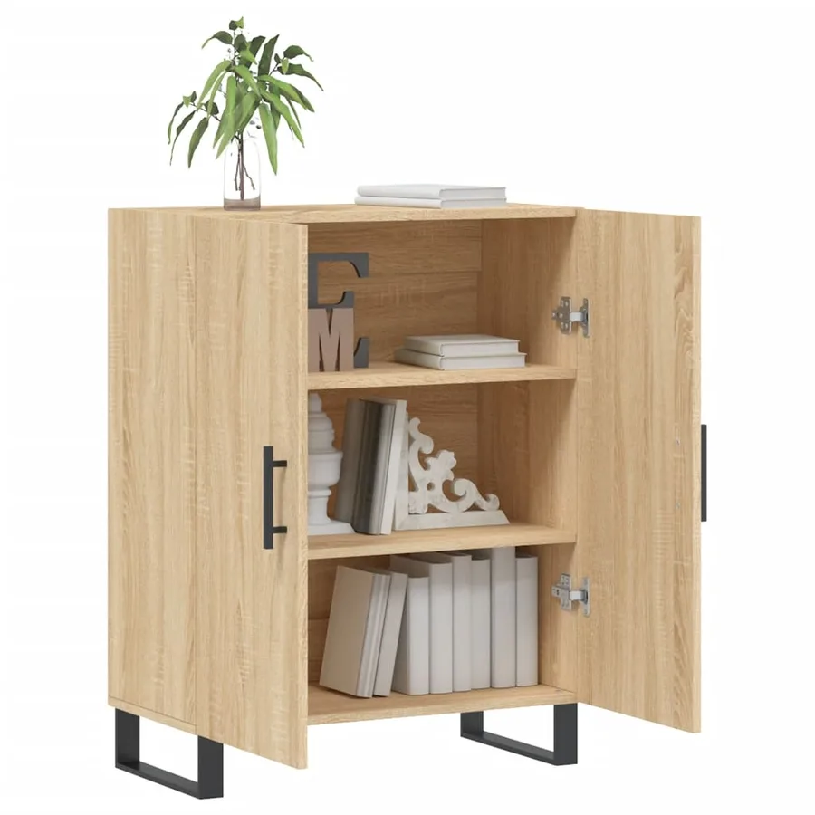 Buffet chêne sonoma 69,5x34x90 cm bois d'ingénierie - 4