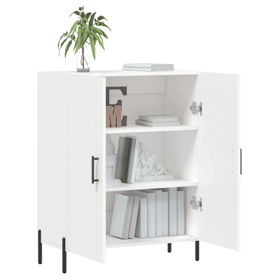 Buffet blanc 69,5x34x90 cm bois d'ingénierie - 4