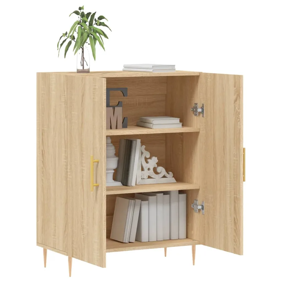 Buffet chêne sonoma 69,5x34x90 cm bois d'ingénierie - 4
