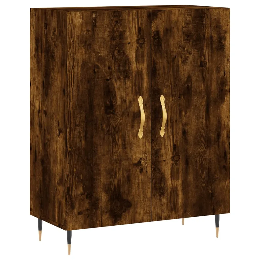 Buffet chêne fumé 69,5x34x90 cm bois d'ingénierie - 2