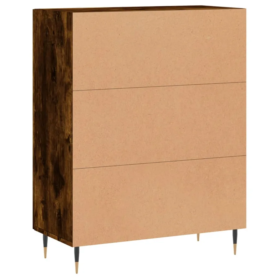 Buffet chêne fumé 69,5x34x90 cm bois d'ingénierie - 8