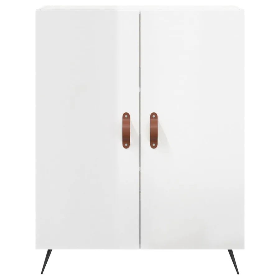 Buffet Blanc brillant 69,5x34x90 cm Bois d'ingénierie - 5