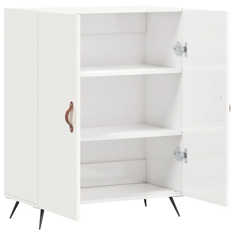 Buffet Blanc brillant 69,5x34x90 cm Bois d'ingénierie - 6