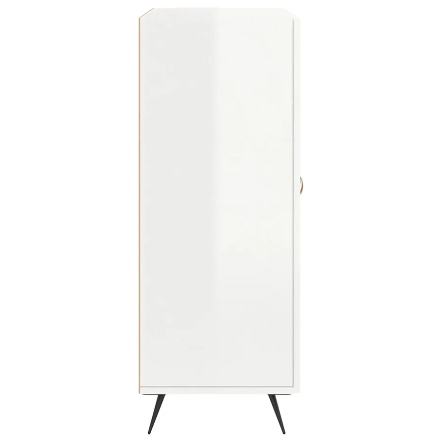 Buffet Blanc brillant 69,5x34x90 cm Bois d'ingénierie - 7