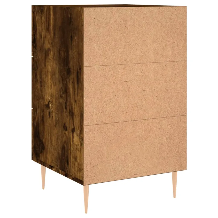 Table de chevet chêne fumé 40x40x66 cm bois d'ingénierie - 8