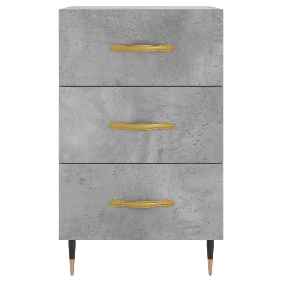 Table de chevet gris béton 40x40x66 cm bois d'ingénierie - 5