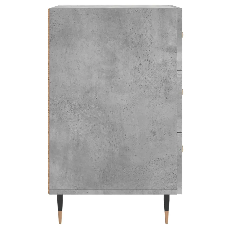 Table de chevet gris béton 40x40x66 cm bois d'ingénierie - 6
