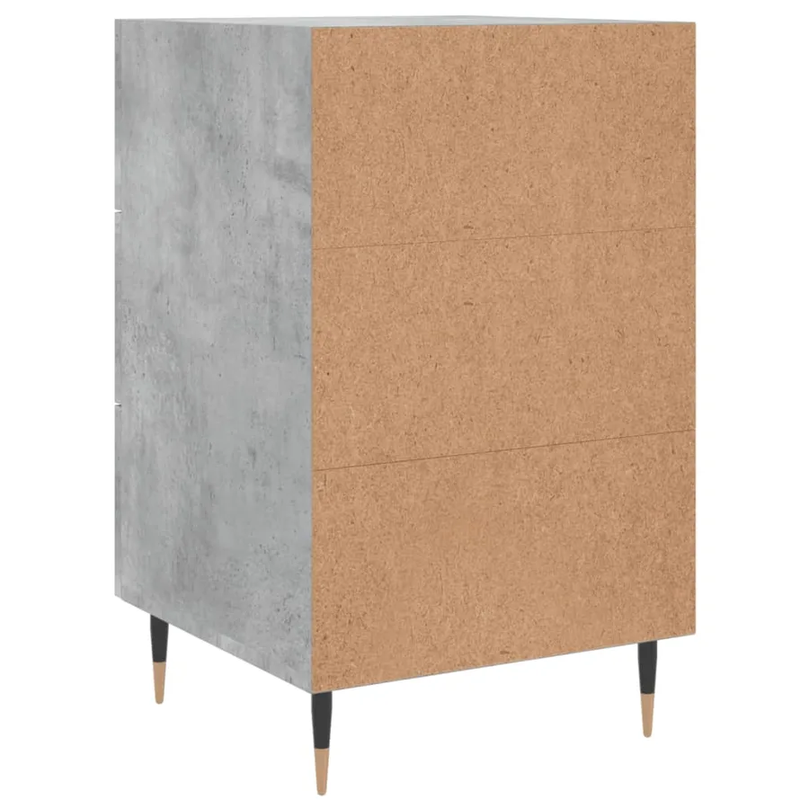 Table de chevet gris béton 40x40x66 cm bois d'ingénierie - 8