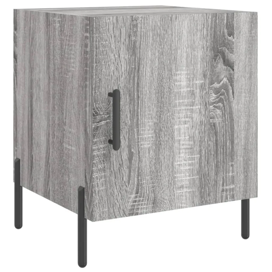 Table de chevet sonoma gris 40x40x50 cm bois d'ingénierie - 2