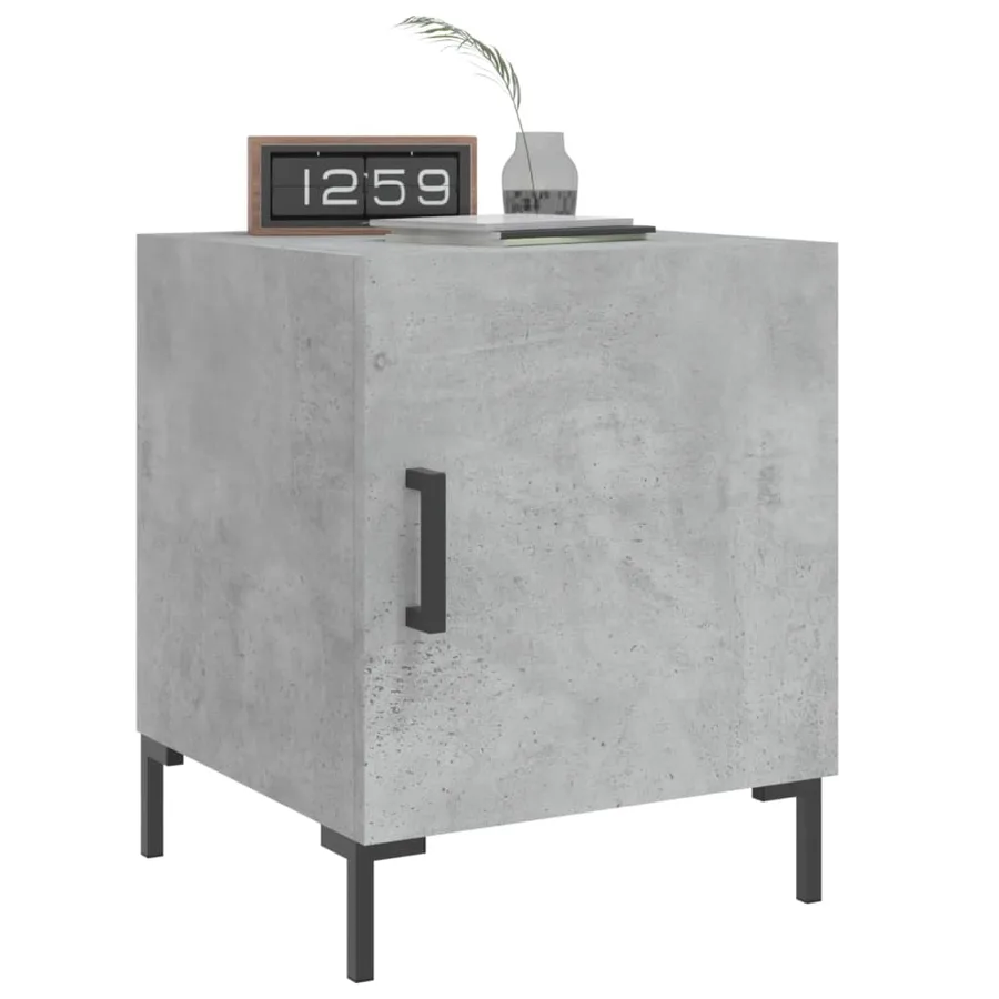 Tables de chevet 2 pcs gris béton 40x40x50 cm bois d’ingénierie - 10