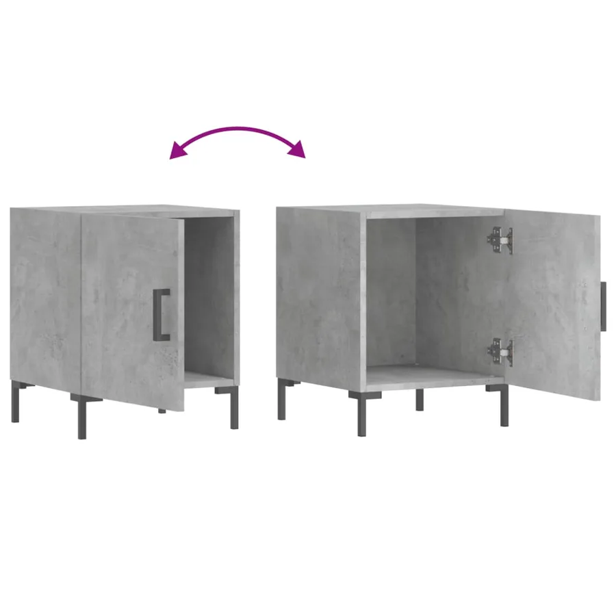 Tables de chevet 2 pcs gris béton 40x40x50 cm bois d’ingénierie - 7