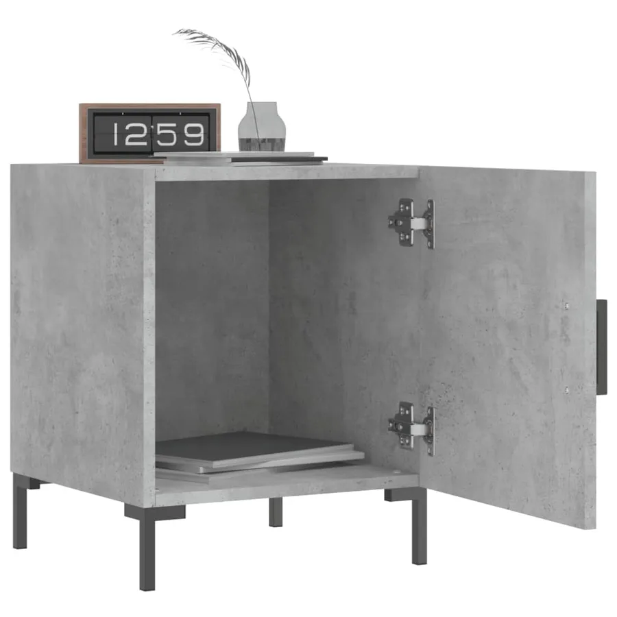 Tables de chevet 2 pcs gris béton 40x40x50 cm bois d’ingénierie - 9