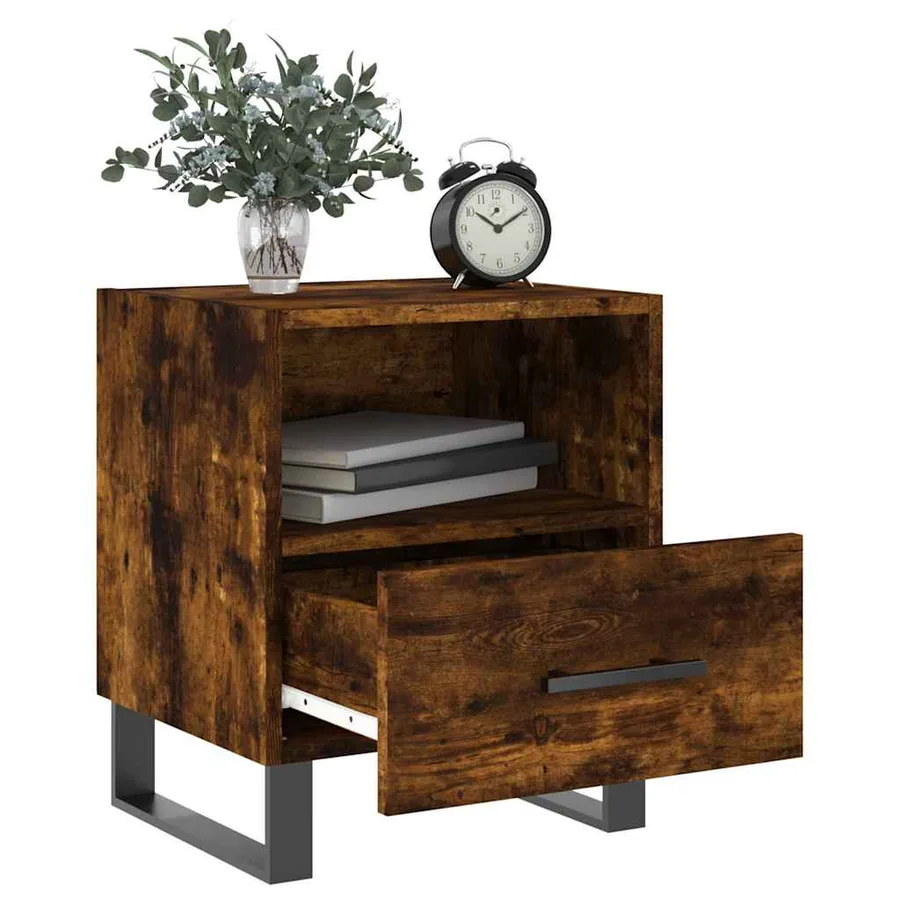 Tables de chevet 2pcs chêne fumé 40x35x47,5cm bois d’ingénierie - 3