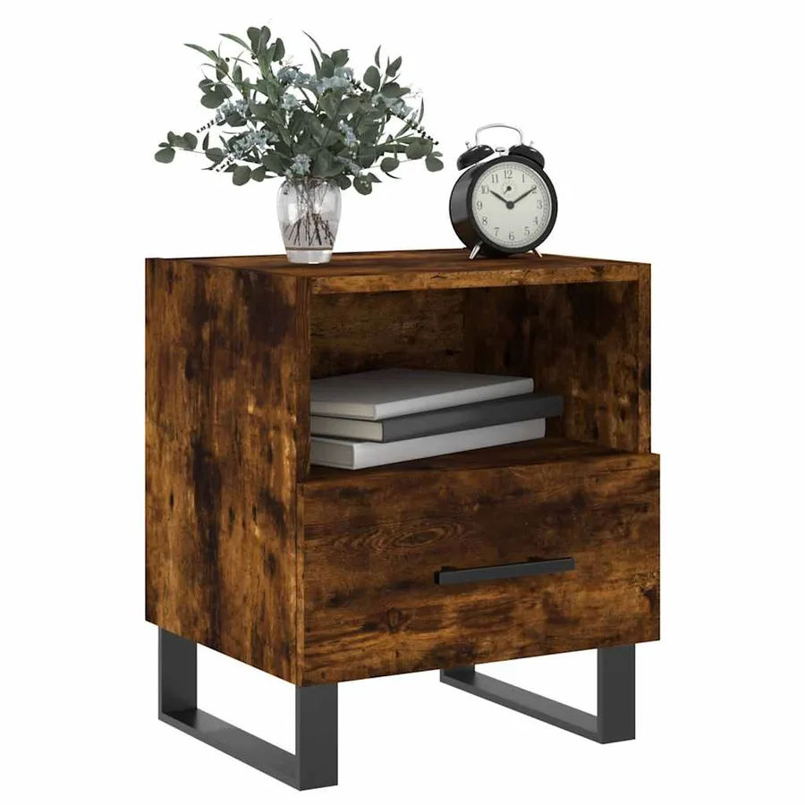 Tables de chevet 2pcs chêne fumé 40x35x47,5cm bois d’ingénierie - 4