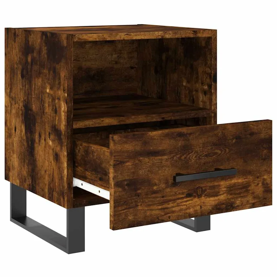 Tables de chevet 2pcs chêne fumé 40x35x47,5cm bois d’ingénierie - 5