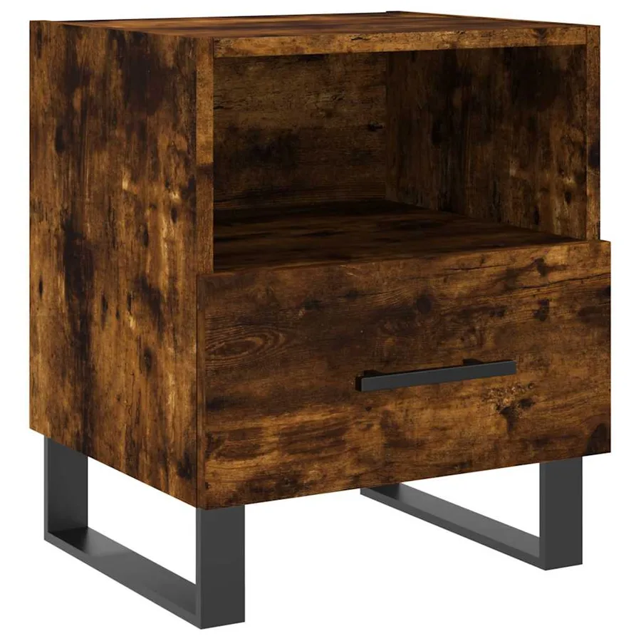 Tables de chevet 2pcs chêne fumé 40x35x47,5cm bois d’ingénierie - 6