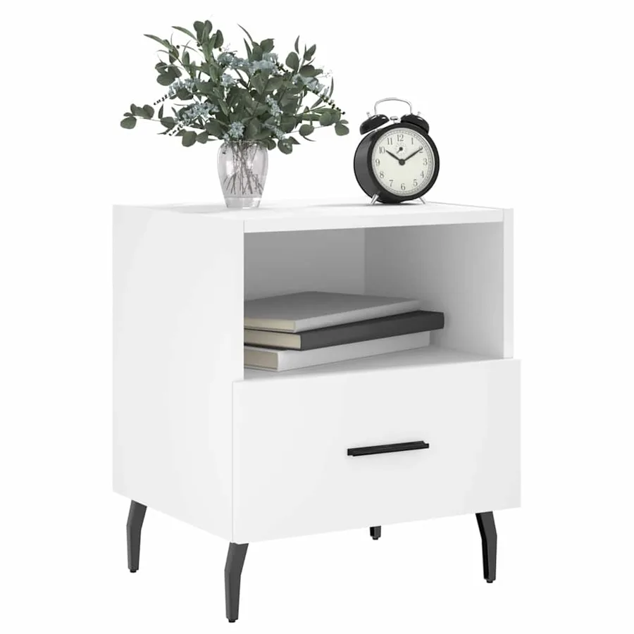 Tables de chevet 2 pcs blanc 40x35x47,5 cm bois d’ingénierie - 4