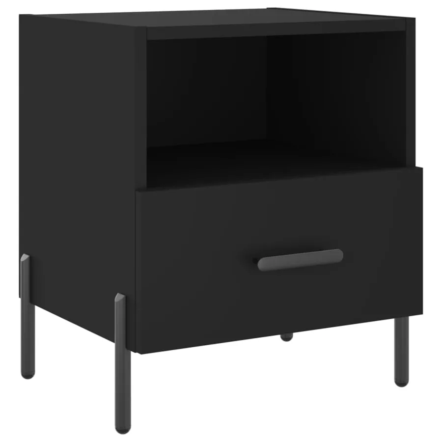Tables de chevet 2 pcs noir 40x35x47,5 cm bois d’ingénierie - 6