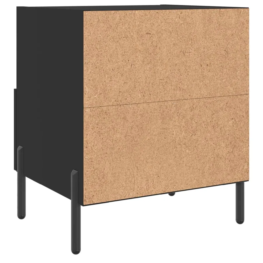 Tables de chevet 2 pcs noir 40x35x47,5 cm bois d’ingénierie - 9