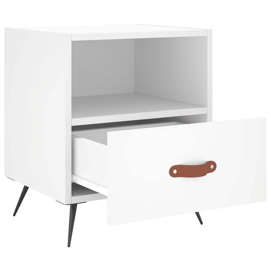 Table de chevet blanc 40x35x47,5 cm bois d’ingénierie - 3
