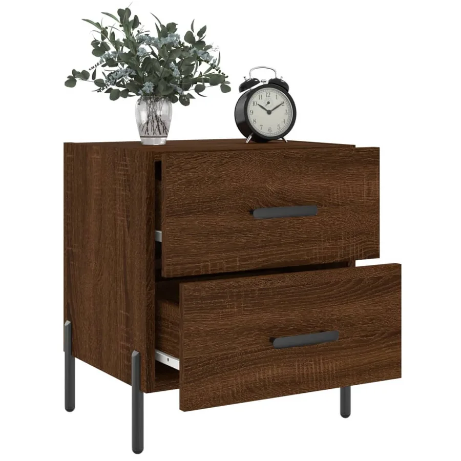 Tables de chevet 2 pcs chêne marron 40x35x47,5 cm - 4