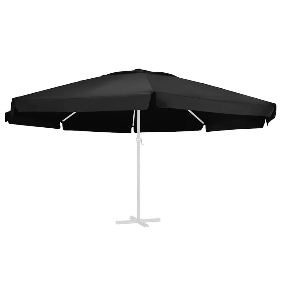 Tissu de remplacement pour parasol d'extérieur Noir 610 cm - 2