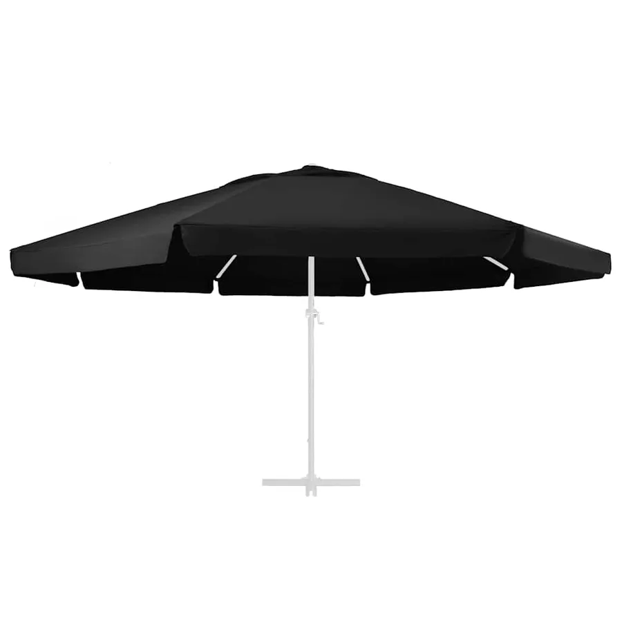 Tissu de remplacement pour parasol d'extérieur Noir 610 cm - 3