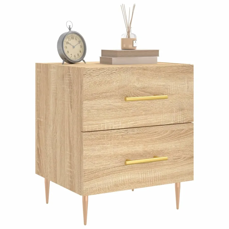 Table de chevet chêne sonoma 40x35x47,5 cm bois d’ingénierie - 3