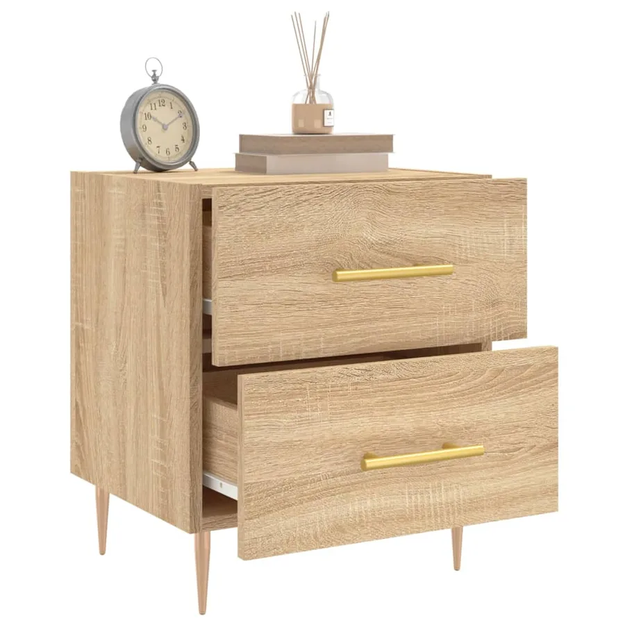 Table de chevet chêne sonoma 40x35x47,5 cm bois d’ingénierie - 4