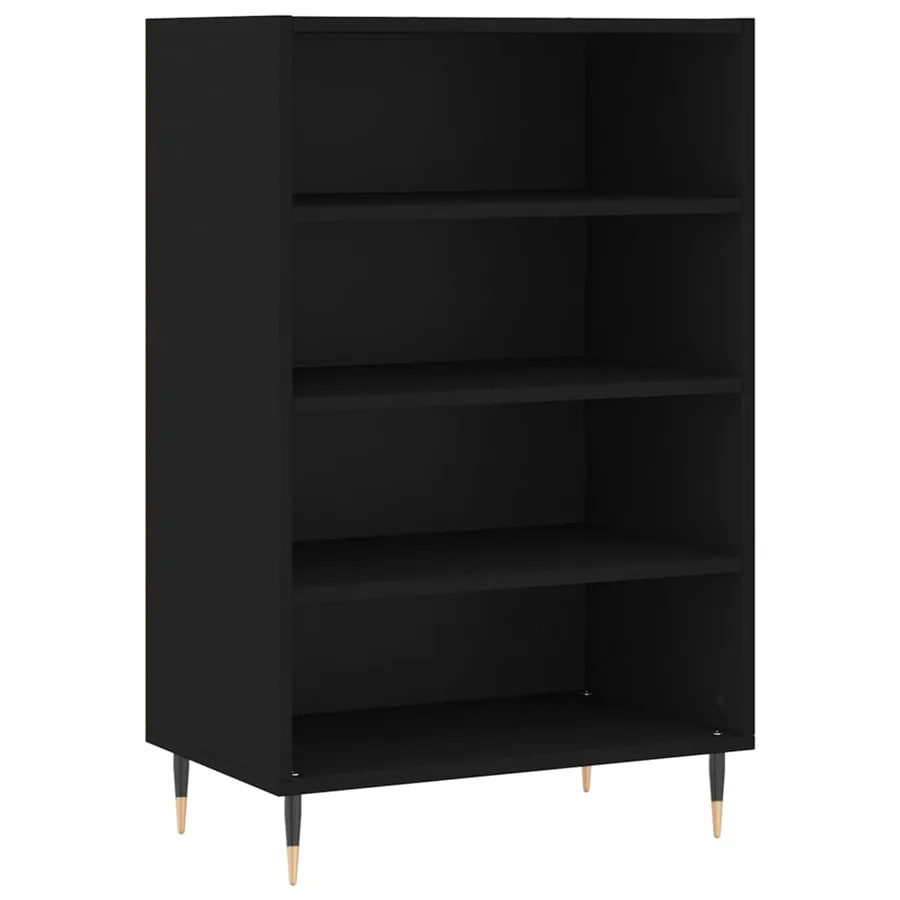 Buffet haut noir 57x35x90 cm bois d'ingénierie - 2