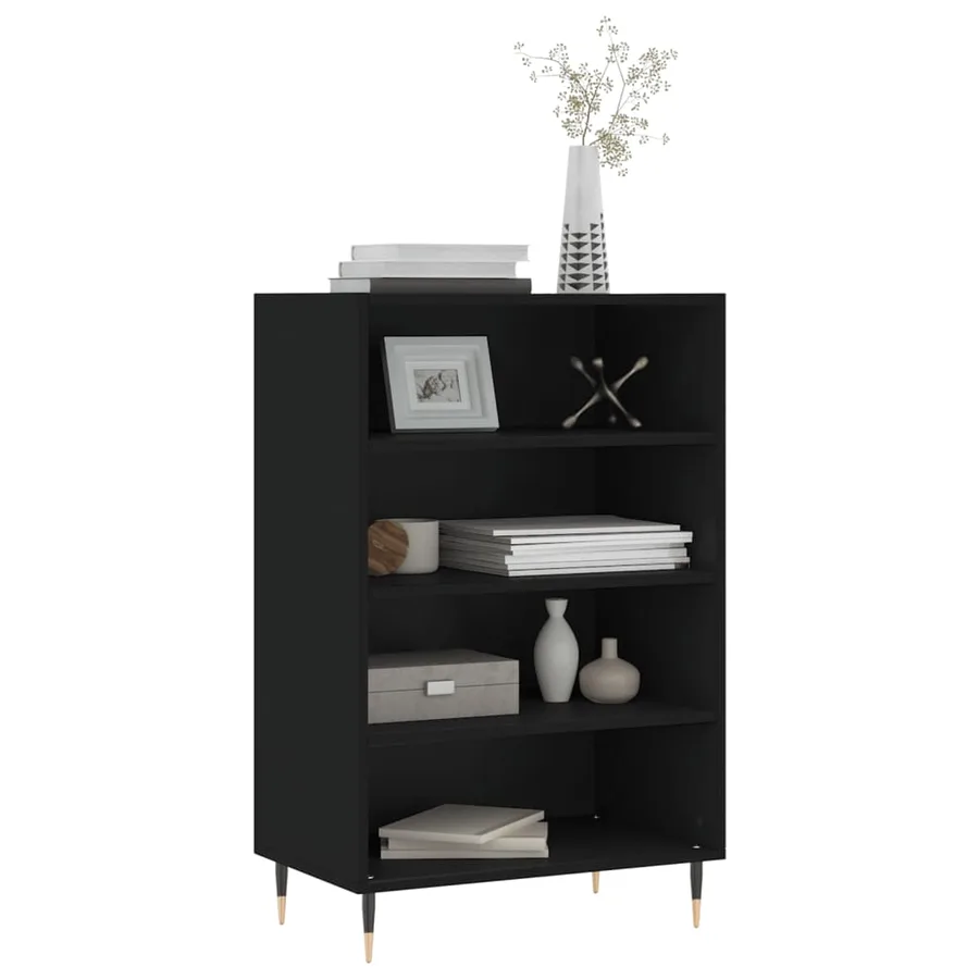 Buffet haut noir 57x35x90 cm bois d'ingénierie - 3