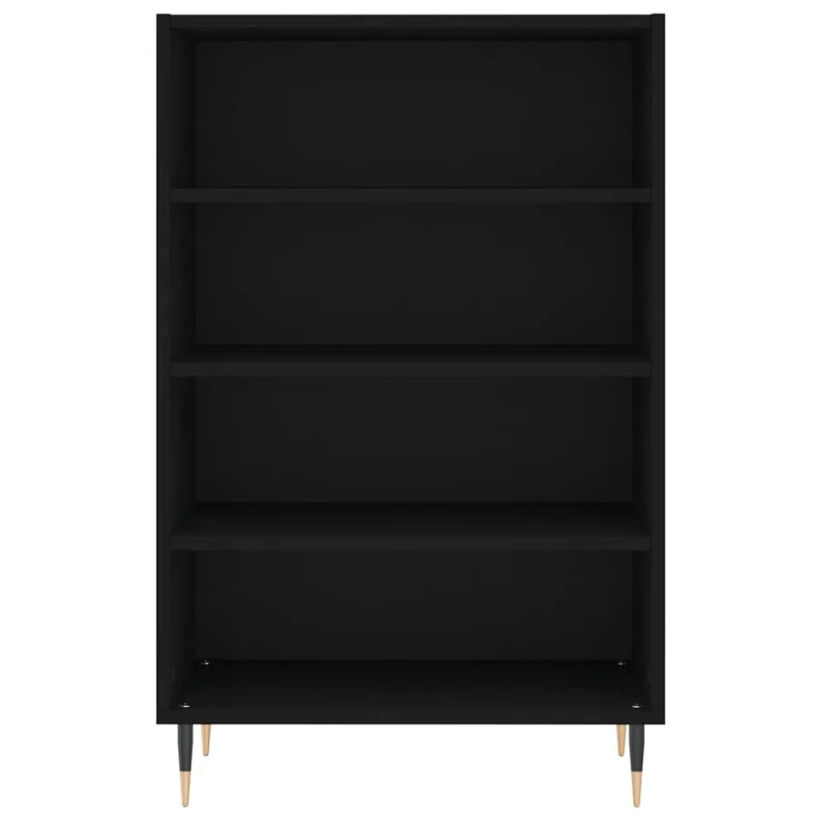 Buffet haut noir 57x35x90 cm bois d'ingénierie - 4