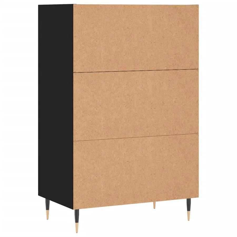 Buffet haut noir 57x35x90 cm bois d'ingénierie - 6