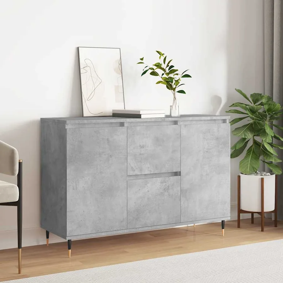 Buffet gris béton 101,5x35x70 cm bois d'ingénierie
