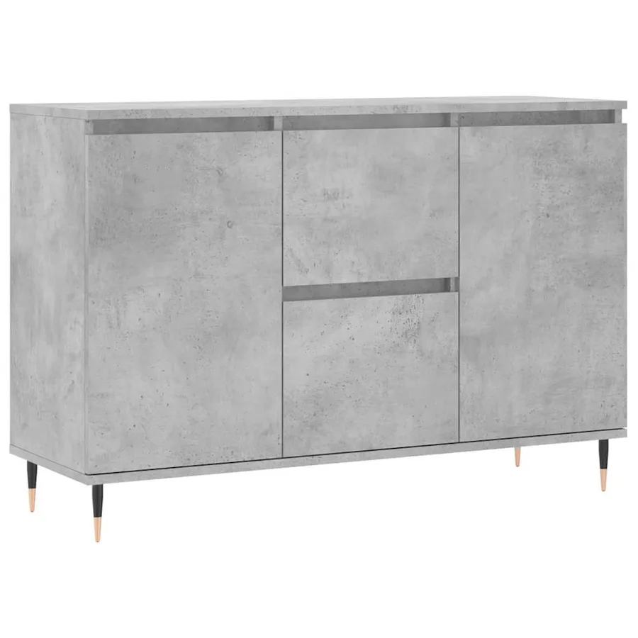 Buffet gris béton 101,5x35x70 cm bois d'ingénierie - 2