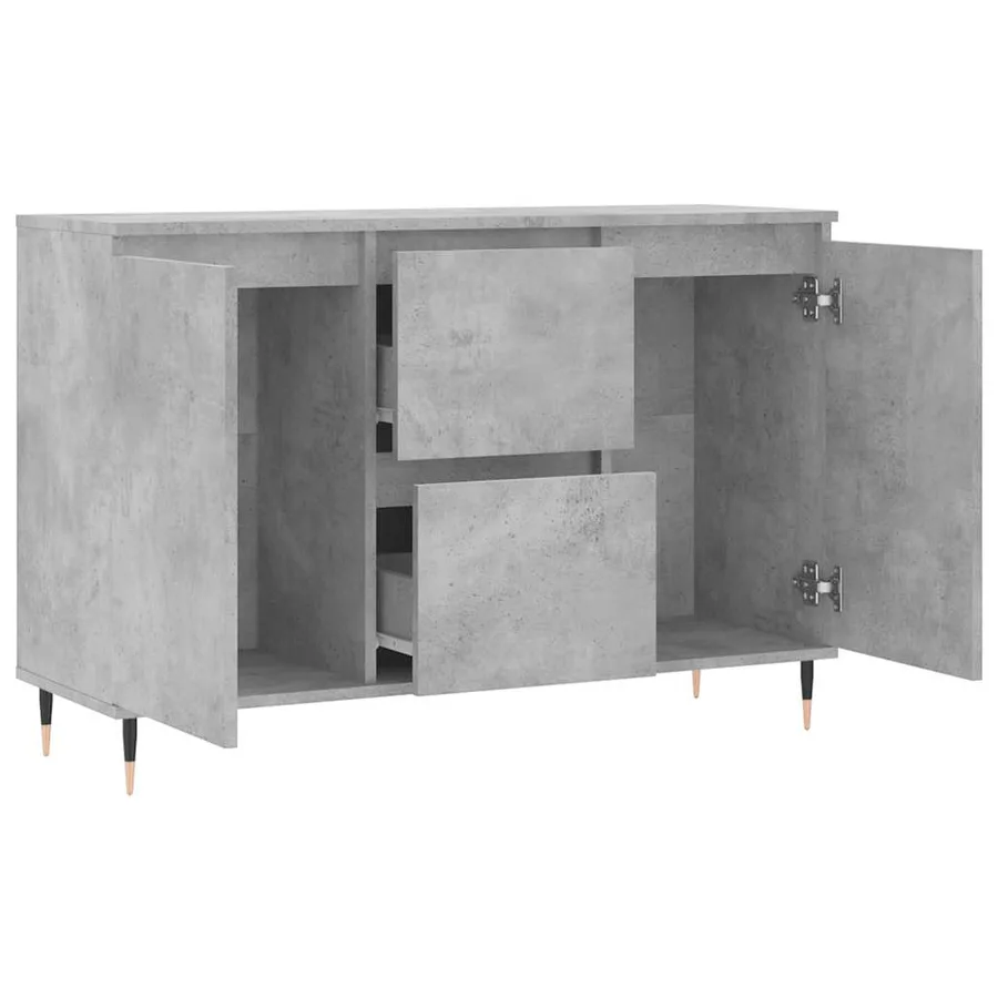 Buffet gris béton 101,5x35x70 cm bois d'ingénierie - 6