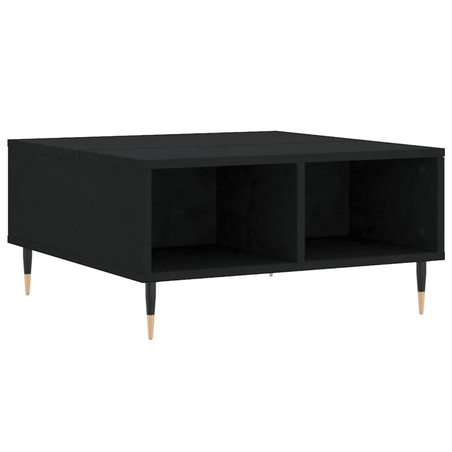 Table basse noir 60x60x30 cm bois d'ingénierie - 2