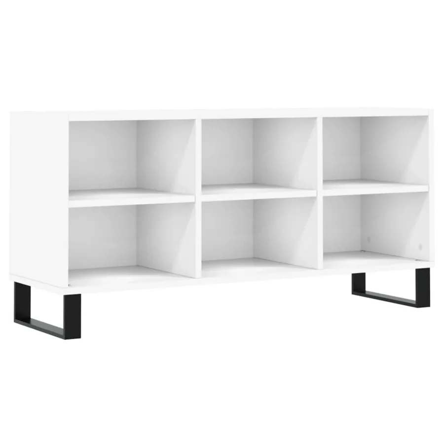 Meuble TV blanc 103,5x30x50 cm bois d'ingénierie - 2