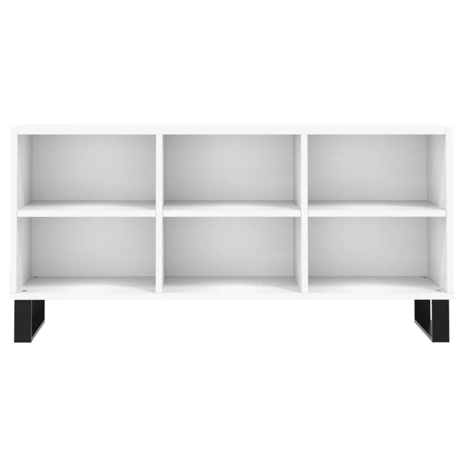 Meuble TV blanc 103,5x30x50 cm bois d'ingénierie - 4