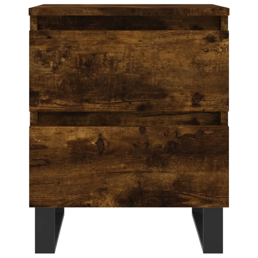 Table de chevet chêne fumé 40x35x50 cm bois d’ingénierie - 5
