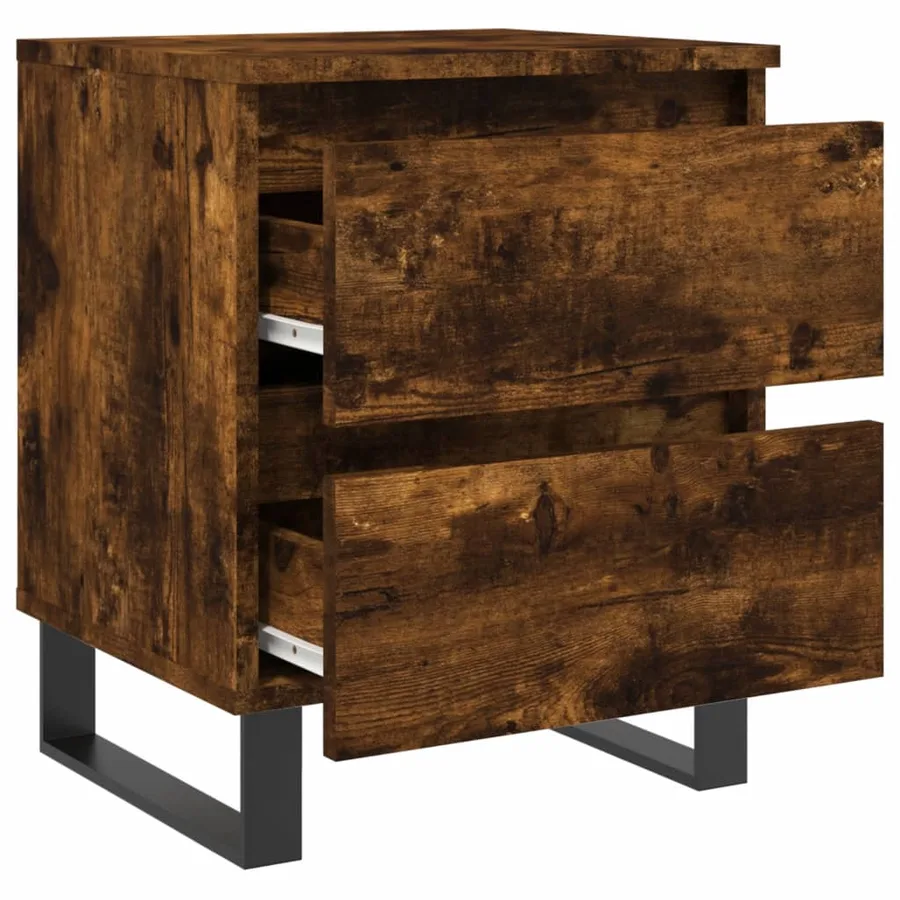 Table de chevet chêne fumé 40x35x50 cm bois d’ingénierie - 6