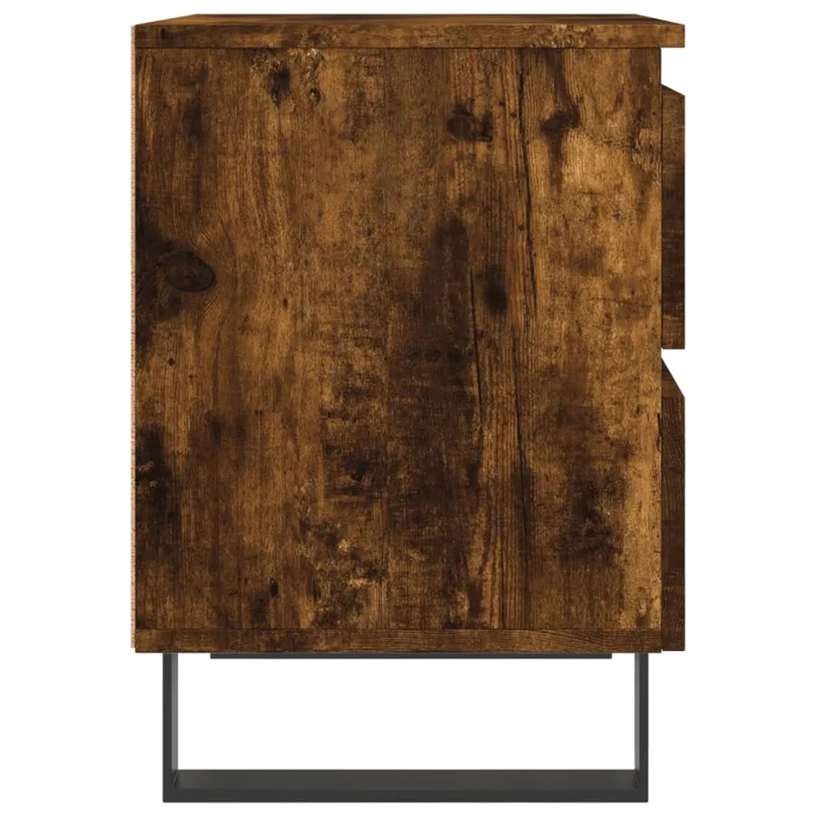 Table de chevet chêne fumé 40x35x50 cm bois d’ingénierie - 7