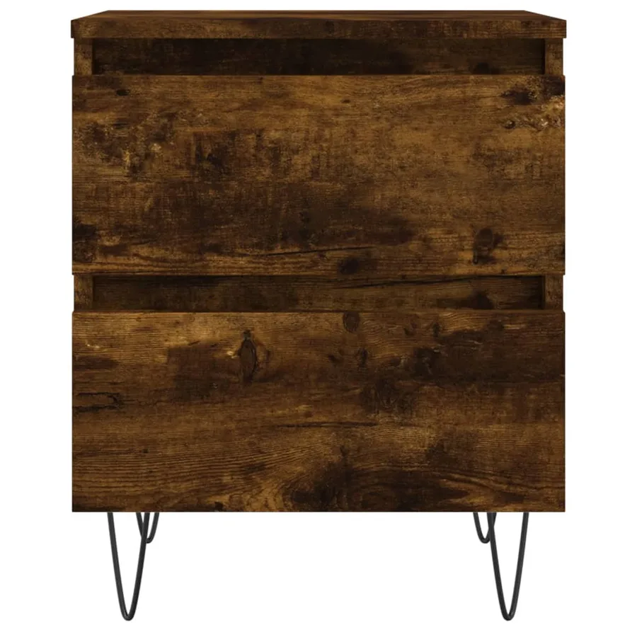 Tables de chevet 2 pcs chêne fumé 40x35x50 cm bois ingénierie - 5