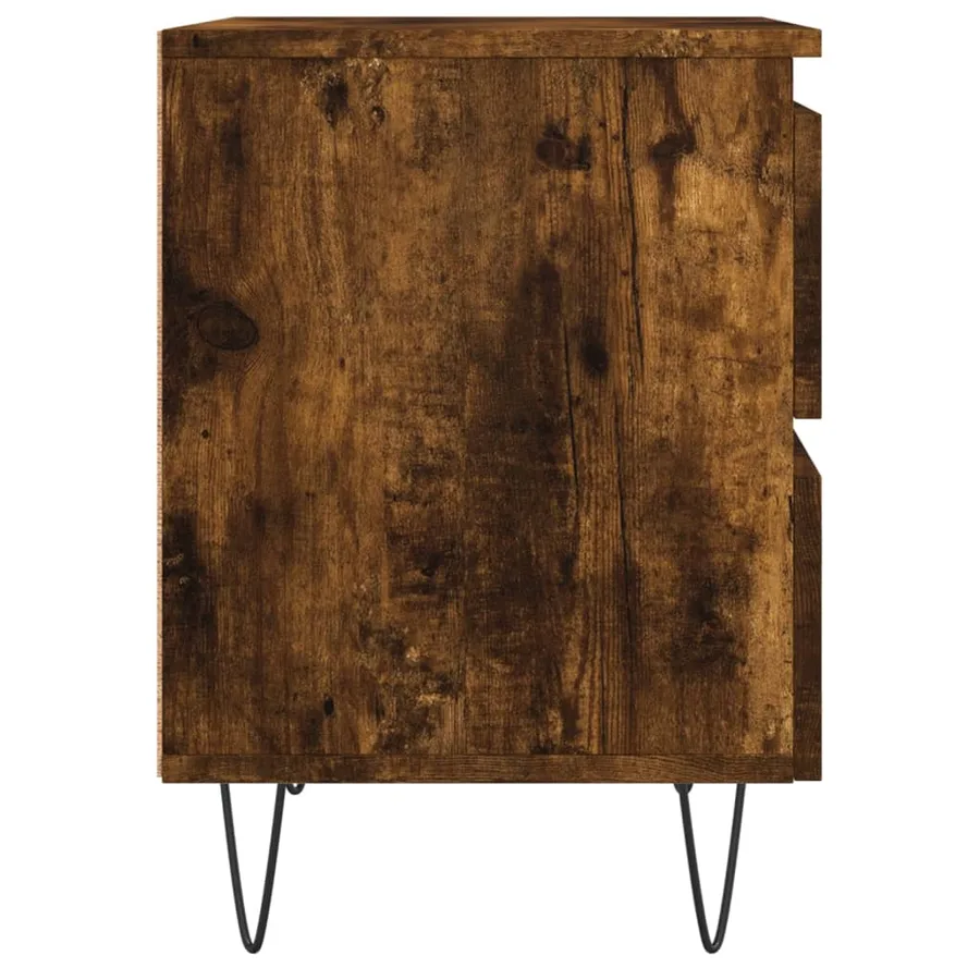 Tables de chevet 2 pcs chêne fumé 40x35x50 cm bois ingénierie - 7