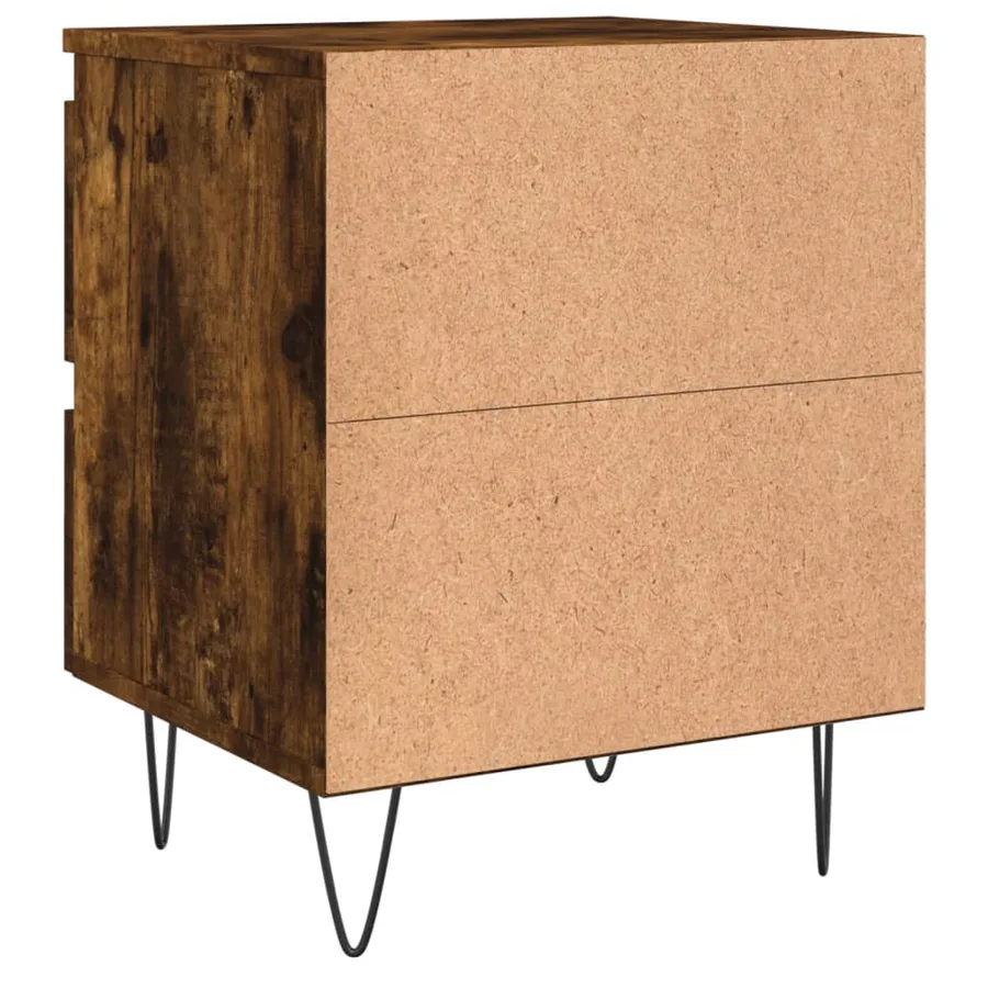 Tables de chevet 2 pcs chêne fumé 40x35x50 cm bois ingénierie - 8