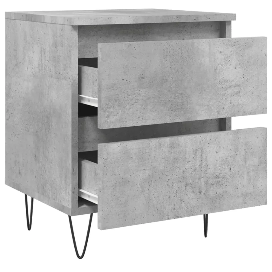 Tables de chevet 2 pcs gris béton 40x35x50 cm bois d’ingénierie - 6