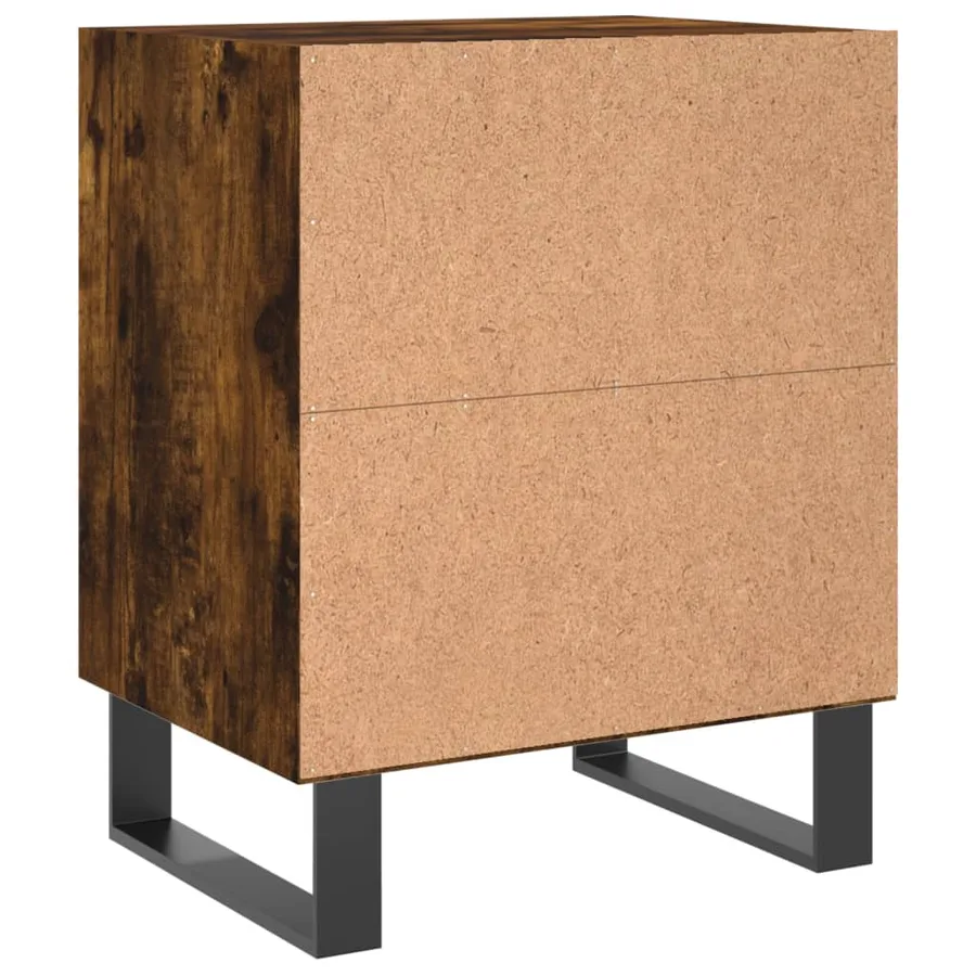 Tables de chevet 2 pcs chêne fumé 40x30x50 cm bois d'ingénierie - 7
