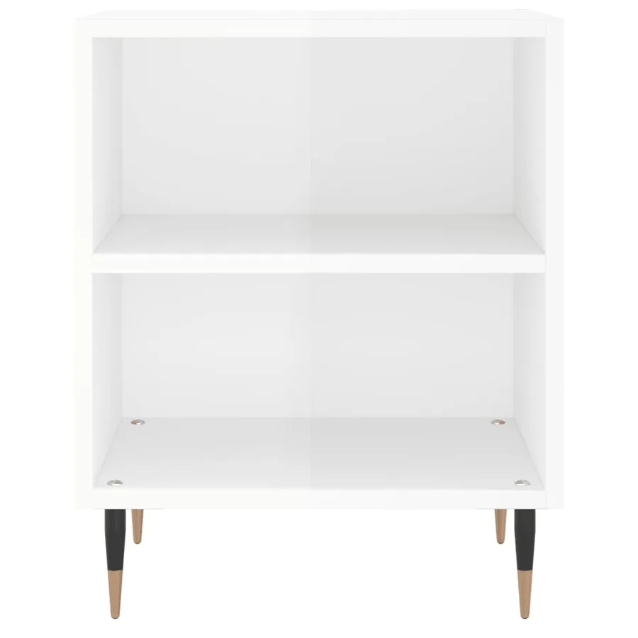 Tables de chevet 2pcs blanc brillant 40x30x50cm bois ingénierie - 5